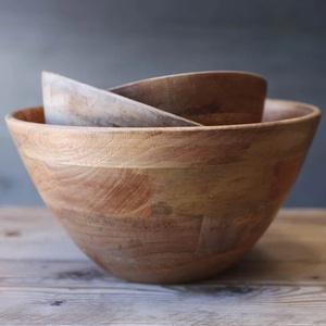 Factory Price Creative Kitchen Tableware <b>Set</b> Large Acacia Mango Wood Solid Salad Soup Bowls Natural Wooden Rice Bowls <b>PC</b> - Product Image 3
