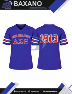 Camiseta Deportiva de Malla de Poliéster para Mujer Delta Sigma Theta Sorority, Diseño Atlético Azul Rey 1913, Antiarrugas y Transpirable - Product Image 4