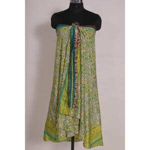 กระโปรงส่าหรี2ชั้นใส่กลับด้านได้สำหรับผู้หญิงกระโปรงยาววินเทจทรงสั้นหลากสีพร้อมรอบเอวธรรมชาติ - Product Image 5