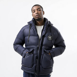 2025 acolchado hombres elegante y cómodo gris oscuro chaqueta acolchada con logotipo personalizado diseños personalizados peso ligero cálido chaquetas hinchadas con logotipo personalizado - Product Image 3