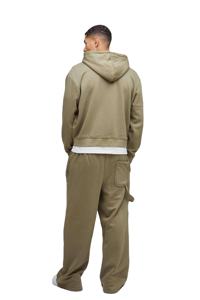 Vêtement de survêtement ample en molleton d'hiver pour homme, personnalisé en gros, respirant, couleur kaki, fermeture éclair, sweat à capuche, 100% coton, molleton de coton - Product Image 2