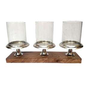 เชิงเทียนโลหะและไม้รูปทรงกลมสำหรับบ้านห้องนั่งเล่นโรงแรมไฟคริสต์มาสตกแต่ง - Product Image 5