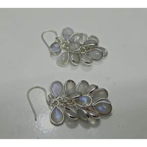 Pendientes de piedra lunar de uva de moda de Plata de Ley 925, cabujón de piedras preciosas para niñas y mujeres, gran idea de regalo - Product Image 6