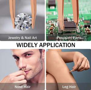 ชุดแหนบตกแต่งคิ้ว 6 ชิ้น สีโรสโกลด์ พร้อมแหนบปลายเฉียงสแตนเลส 4 ชิ้น สำหรับถอนขน ตกแต่งเส้นขน และกรรไกรตัดแต่ง - Product Image 2