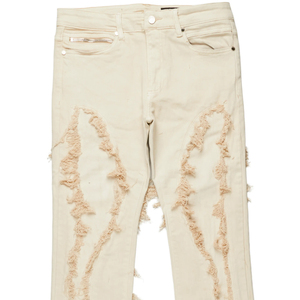 กางเกงยีนส์ผู้ชาย ผ้าฝ้าย 100% ทรงตรง ทรงหลวมปานกลาง กางเกงทรงแบ็กกี้ สไตล์ฮิปฮอป สตรีทแวร์ ลำลอง ลุคทำเก่า ซักฟอก - Product Image 6