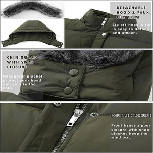 Fashionable Denim Puffer Jacket Unisex Breathable <b>Waterproof</b> <b>Warm</b> Outdoor Stand Collar Washed Vintage Style Winter Front Logo - Product Image 4