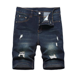 Custom Streetwear Bordado Diseño 100% Algodón Hombres Pantalones cortos de mezclilla Precios al por mayor Hombres Pantalones cortos de mezclilla - Product Image 2