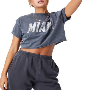 เสื้อยืดผ้าฝ้ายบ็อกซี่สำหรับผู้หญิงเสื้อยืดธรรมดาทรงสูงผ้าฝ้าย100สูง230แกรมซักด้วยกรดไซส์ใหญ่พิเศษ - Product Image 2