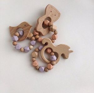 Mordedor de madera para bebés de diseño personalizado, suministro a granel de fábrica disponible OEM - Product Image 1