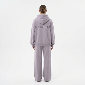 Conjunto de Sudadera con Capucha Lavanda Oversize y Pantalones Anchos de Felpa de Algodón para Mujer, Estilo Urbano, Venta al por Mayor OEM - Product Image 2