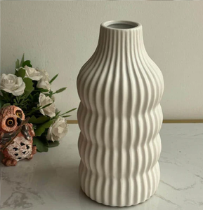 Florero de cerámica llamativo con diseño de media luna para decoración del hogar, oficina y Hotel, diseño moderno, cerámica elegante al por mayor - Product Image 4