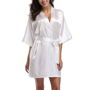 Pijama de seda satinada para mujer, ropa de dormir personalizada de alta calidad con sublimación, de manga larga, para el hogar - Product Image 5