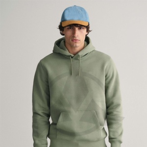 Pull à capuche oversize en coton biologique pour hommes Hiver Style solide Sérigraphie à détails bouffants Teint uni 100% Service OEM - Product Image 5