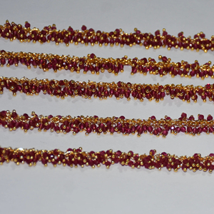 Fil plaqué or de qualité supérieure enveloppé de grenat rouge perles de quartz Hydro chaîne de chapelet, chaîne de perles de chapelet épais pour la recherche de bijoux - Product Image 1