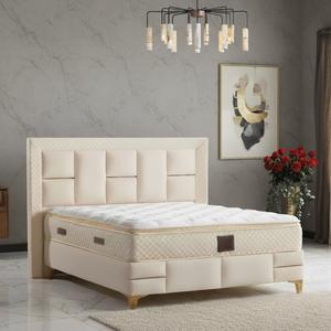 Ensemble de lit turc innovant avec sommier de lit relevable pratique, tête de lit rembourrée raffinée, design moderne pour usage hôtelier - Product Image 3