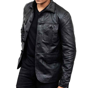 แจ็คเก็ตหนังสำหรับนักขี่จักรยานหนังแท้สำหรับผู้ชายเสื้อแจ็คเก็ตหนังฤดูหนาววินเทจเป็นมิตรกับสิ่งแวดล้อมผลิตตามสั่ง - Product Image 3
