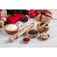 Ensemble de rouleaux à pâtisserie écologiques ArtisRaw en bois d'olivier tunisien, fabriqué en Tunisie, modèle UG010
