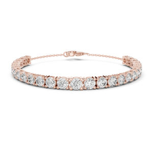 Bracelet de mariée en or jaune 14 carats avec diamant rond de laboratoire pour femmes, cadeau de mariage ou d'anniversaire de luxe certifié, élégant - Product Image 3