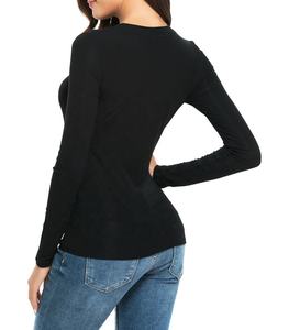 Las camisas de manga larga informales de algodón 100% con impresión de logotipo personalizado más vendidas para mujer Etiqueta Privada en blanco antiarrugas ecológica - Product Image 3