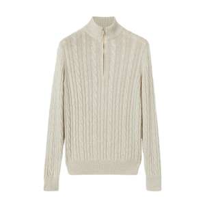 Suéter de Invierno para Hombre con Cierre de Cremallera, Tejido Jacquard, para Fiestas al Aire Libre, Elegante, 100% Algodón, Transpirable, con Trenzas - Product Image 2