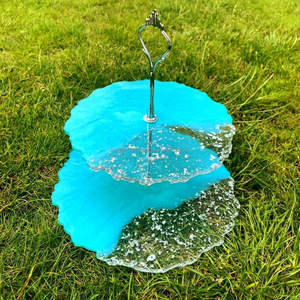 Soporte de postre para pastel de 3 niveles de resina de diseño estándar, círculo redondo con soporte de latón para boda, herramientas decorativas para pastel de resina - Product Image 2