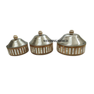 Olla para calentar comida con tapa aislante, forma redonda, cacerola de diseño, última colección, calentador de comida metálico elegante - Product Image 3