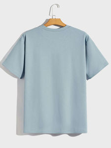 Camiseta con cuello redondo para hombre, alta calidad, 100% algodón, logotipo personalizado, estilo de calle de gran tamaño Unisex - Product Image 3