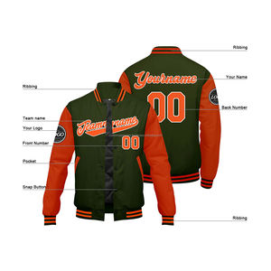 Chaqueta universitaria personalizada duradera de primera calidad, ropa de equipo de larga duración con decoración bordada, modelo 2017 - Product Image 4