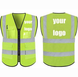 Gilet de sécurité réfléchissant en maille polyester à logo personnalisé, très visible, fluorescent, vêtements de sécurité pour le travail - Product Image 5