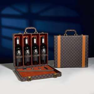 Cajas de regalo de vino de madera personalizadas, sets de vino con detalles en cuero, cajas de papel, cajas de regalo de vino elegantes, diseño de empaques con logotipo. cuatro - Product Image 6