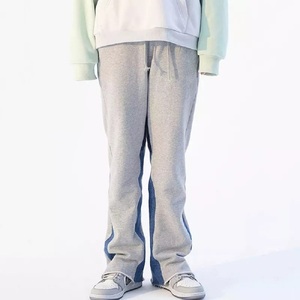 Trending Wholesale Men Fashion 100% Cotton <b>Trousers</b> Custom Logo Men Streetwear Loose Fit Set Flared Sweatpants - Product Image 3