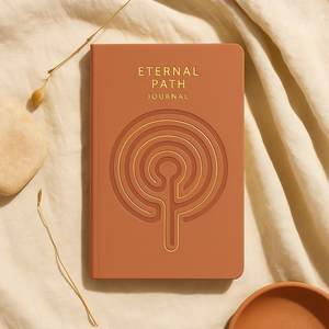 LABON エターナルパスジャーナル プレミアムハードカバーノート デボス加工迷路デザイン 金箔ライン 反省ノート用 - Product Image 1