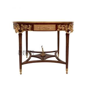 Mesa de Entrada Clásica de Lujo con Incrustaciones de Latón y Madera - Product Image 2