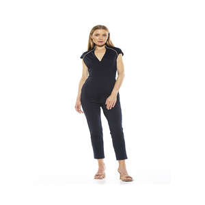 ALEXIA ADMOR Tuta Militare Blu Niamah da Donna con Collo Alto e Vita Alta, Traspirante - Product Image 1