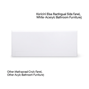 Pannello Laterale Rettangolare per Vasca da Bagno Koricini Elsa - Mobile da Bagno in Acrilico Bianco - Product Image 2