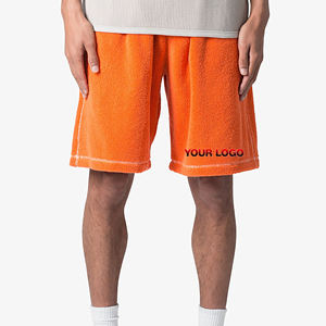 Ropa informal de alta calidad 100% algodón Polar Fleece Heavyweight Shorts con costuras en contraste Pantalones cortos holgados transpirables para hombres - Product Image 1