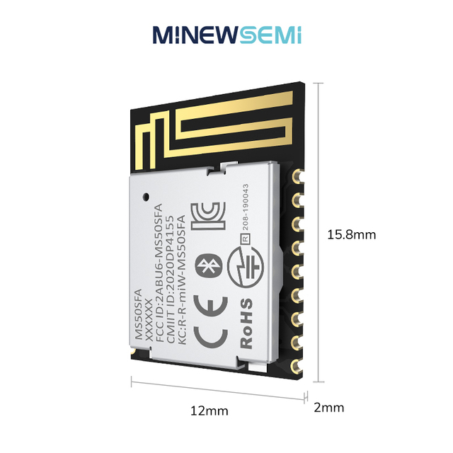 MinewSemi nRF52810 MS50SFA1 Bluetooth LE 5.0 Module ANT HID ANCS Function Supported Slave Uart BLE Module