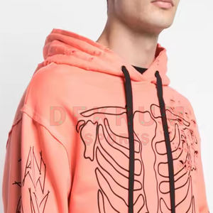 บริการ OEM ปี 2026 เสื้อฮู้ดดี้แฟชั่นฤดูหนาวคุณภาพสูง สไตล์ดิสเทรส ขายดีที่สุด เสื้อผ้าผู้ชาย ระบายอากาศได้ดี เสื้อฮู้ดดี้สไตล์ดิสเทรส - Product Image 4