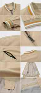 Lo último en chaquetas universitarias de satén en blanco personalizadas al por mayor, chaqueta de bombardero de manga larga para hombre, chaqueta informal transpirable de lona con soporte de secado rápido - Product Image 6