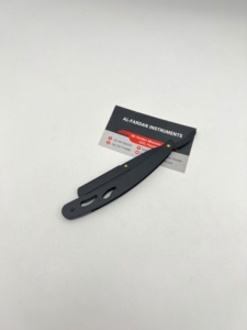 Rasoir à barbe de barbier à marque privée, en acier inoxydable, à lame unique interchangeable, couleur noir mat, type rasoir turc à lame traversante - Product Image 2