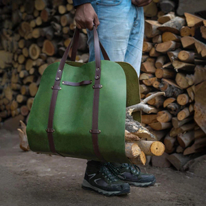 Bolsa de transporte de leña de cuero encerado de propósito especial resistente para viajes al aire libre - Product Image 5
