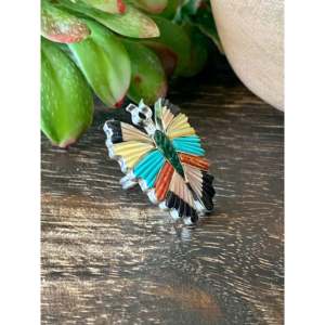 Tamara Pinto Butterfly <b>Ring</b> Multi-Stone & Sterling Silver Inlay Invisible Setting Free Size <b>Adjustable</b> for Gift - Product Image 3