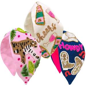 Banda de pelo de cumpleaños bordada con cuentas hecha a mano para mujer con nuevo diseño elegante de moda hermosa mirada de moda - Product Image 3