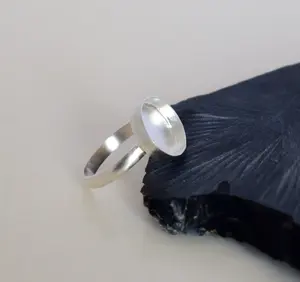 ห่วง925เปล่าสำหรับทำแหวนอัญมณีรูปวงรีขนาด7-30มม. คอลเล็ตเปล่าสำหรับทำแหวนเครื่องประดับ - Product Image 2