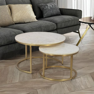 De mesa de café con tapa de mármol - Product Image 3