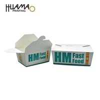 Boîte alimentaire pliable en papier avec logo personnalisé, emballage alimentaire de qualité alimentaire pour hamburgers, sandwichs, poulet frit et frites