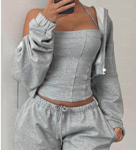 Custom Jogging <b>Jogger</b> Suits for Women Sweatpants and Hoodie Set Tracksuit Women 3 Piece Pants Jogging <b>Jogger</b> Set Women - Product Image 5