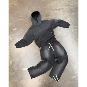 ชุดวอร์มเล่นน้ำ2ชิ้นสำหรับผู้ชายชุดวอร์มโอเวอร์ไซส์พิมพ์ลายโอเวอร์ไซส์วินเทจโลโก้และดีไซน์แบบกำหนดเอง - Product Image 3