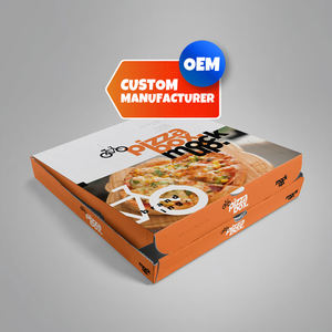 Boîte d'emballage de pizza imprimée personnalisable OEM professionnelle avec options ondulées ou kraft - Product Image 1