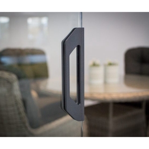 Manijas de Aluminio Negro RAL 9005 de Lujo <span class=keywords><strong>para</strong></span> <span class=keywords><strong>Puertas</strong></span> <span class=keywords><strong>Corredizas</strong></span> de Vidrio de 10 mm, <span class=keywords><strong>para</strong></span> Terrazas Cubiertas - Product Image 2